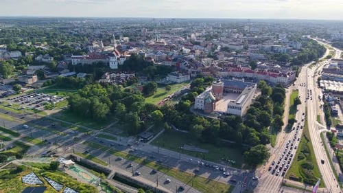 Aerial view of Lublin city in Poland