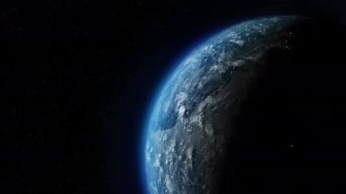 Planet Earth Day and Night Rotation from Space