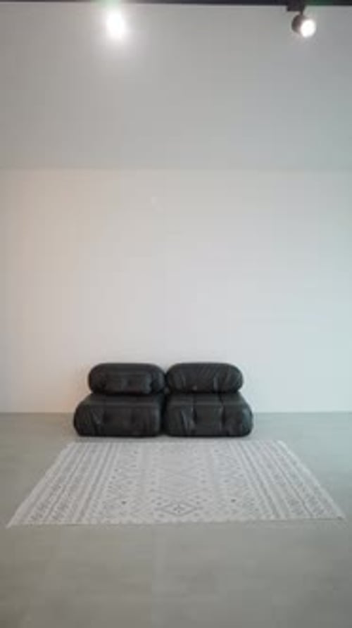 A Minimalist Space for Relaxation with Stylish Bean Bag Chairs and an Elegant Pattern