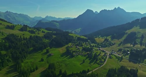 Incredible Mountainous Terrain of the Swiss Alps Pristine Stunning Green Swiss Nature in Summer