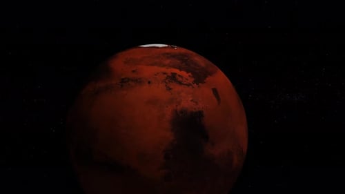 Rotated 3d Realistic Mars Planet
