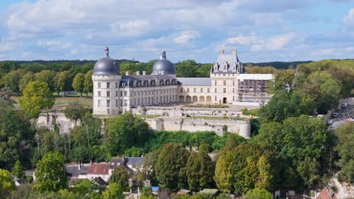 Aerial view of Valençay Castle, France.
