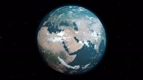 Earth with slow zoom in to Asia - global zoom in Asia