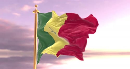 Die Flagge Senegals weht im Wind — 4K-Kinoanimation