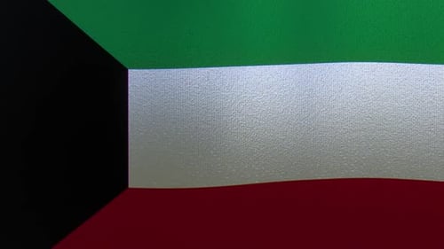 Kuwait Flag Waving Animation with Realistic Fabric
