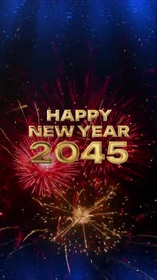 Frohes neues Jahr 2045 Celebration Countdown Vertical