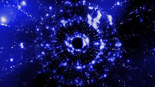 Blauer glitzernder Hintergrund mit Galaxiesternen