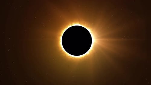 Realistisches Phänomen der vollständigen Sonnenfinsternis, dass der Mond die helle Sonne überquert