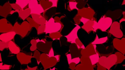 Vibrant Red and Pink Floating Hearts Animation