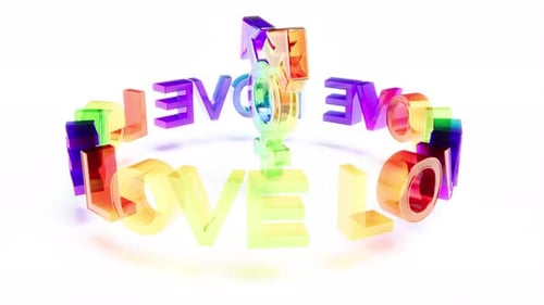 Rainbow Glass Text LOVE Pride Able to Loop Endless