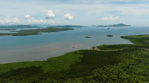 Aerial View of Tropical Island in Mindanao