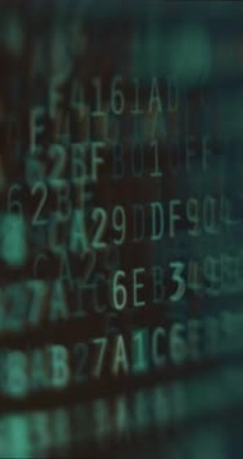 Códigos alfanuméricos en diferentes colores