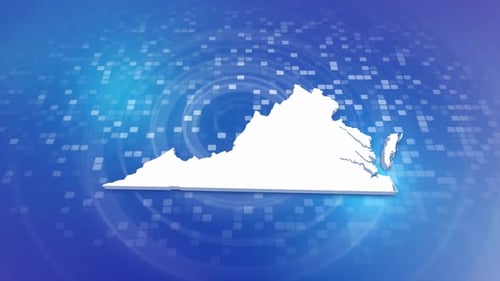 Virginia State Map Outline Reveal Animation
