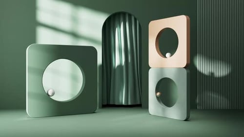 Minimalist 3D Animation with Rolling Spheres and Moving Light