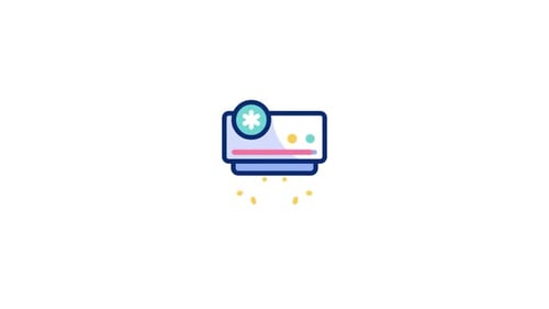 Flat Design Air Conditioner Cooling Animated Icon