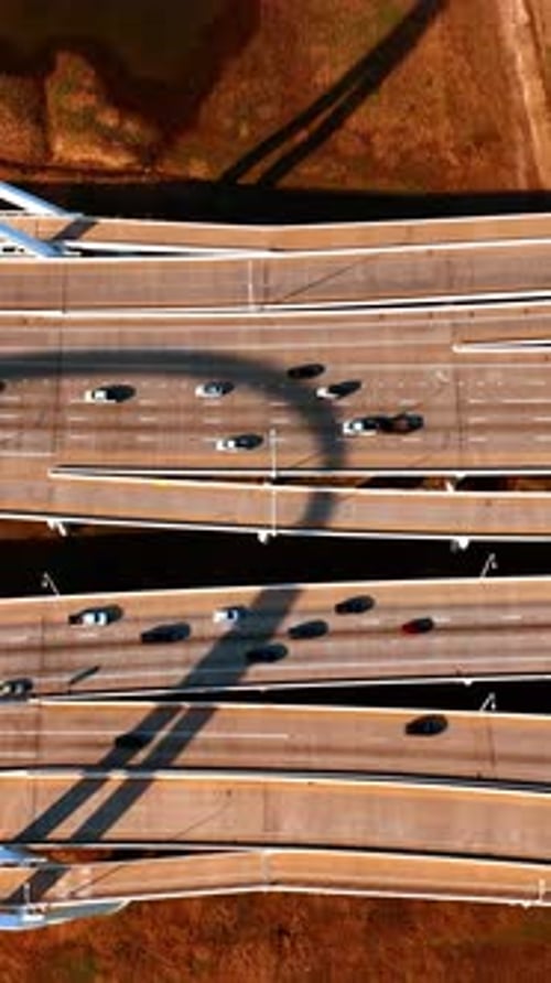 Cars move by the highways leading to Dallas Margaret Mcdermott Bridge.