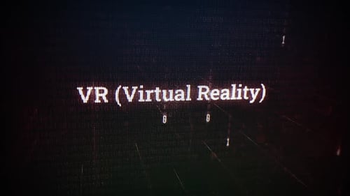 Vr (Virtual Reality) On Digital Screen Message On Computer Screens V02