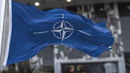 Waving NATO Flag Animation for International Alliance Content