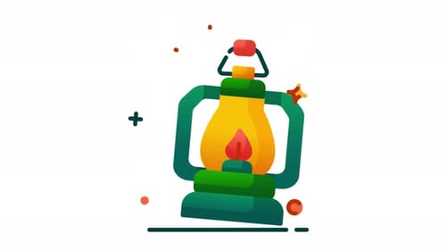 Modern Animated Lantern with Flickering Flame Illustration