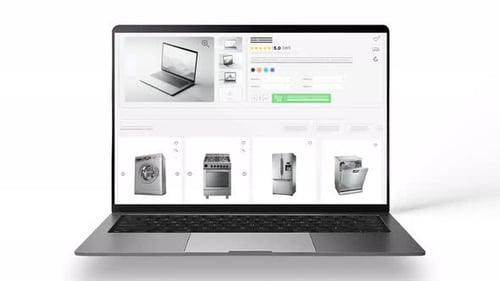 Technology products website animation. E-commerce and shopping sales webpage.