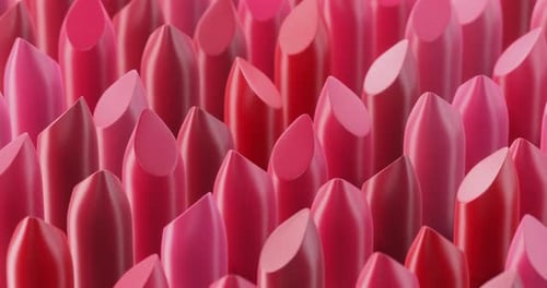 Animated Lipstick Array in Pink and Red Shades