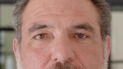 Extreme Close Up of Man's Eyes and Face
