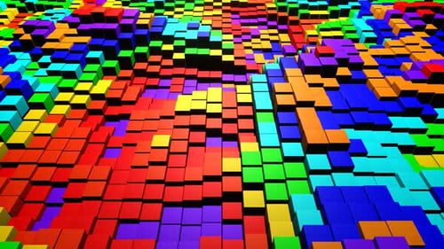 Multicolor Cubic Wave Zone Background Vj Loop In 4K