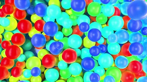 Dynamic Colorful Spheres Falling and Bouncing Background Loop