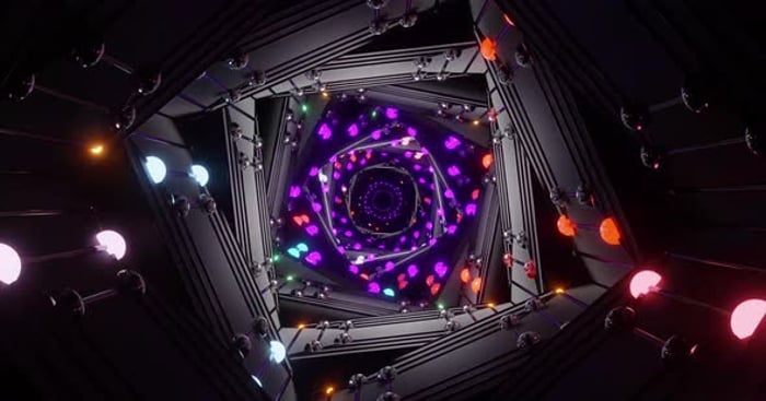 Futuristic Neon Geometric Tunnel Loop Background, Backgrounds Motion ...