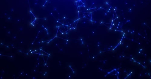 Abstract futuristic background with plexus of lines, dots and triangles, digital technology