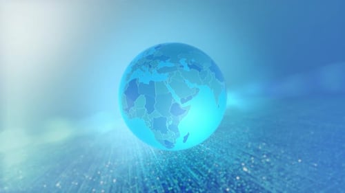 Digital 3D Globe Animation with Oman Highlight