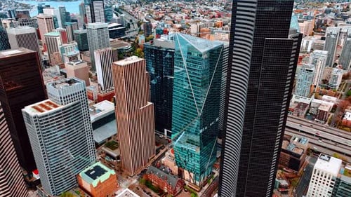 Gorgeous skyscrapers in the center of Seattle, Washington, United States.