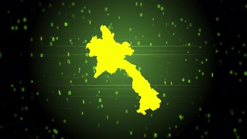 Futuristic Digital Map Reveal Animation with Glitch