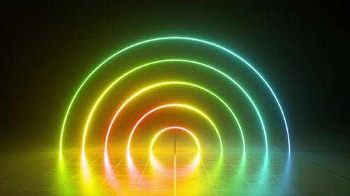 Looping Colorful Neon Light Tunnel Animation