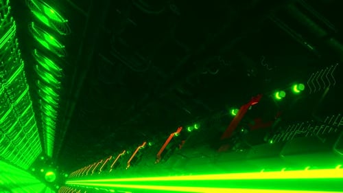 Tunnel with Technological Neon Details