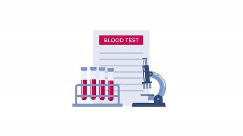 Animated Blood Test on Transparent Background, Alpha Channel