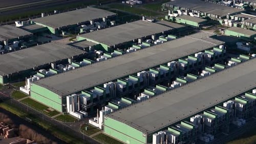 Large-Scale Datacenter Infrastructure Aerial View