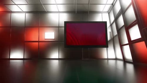 Professional Virtual TV Studio: Sleek Set for Captivating Multimedia Broadcast