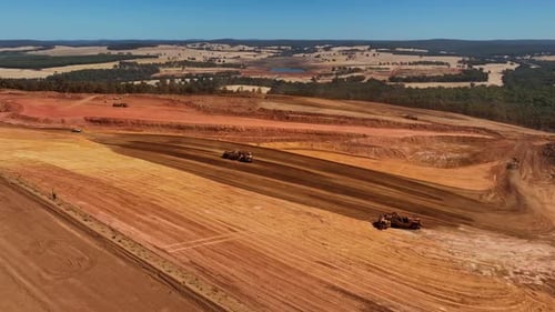 Aerial View Of Opencast Mining Operation in Boddington Gold Mine, Western Australia.