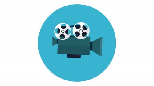 Animated Flat Design Film Camera Icon