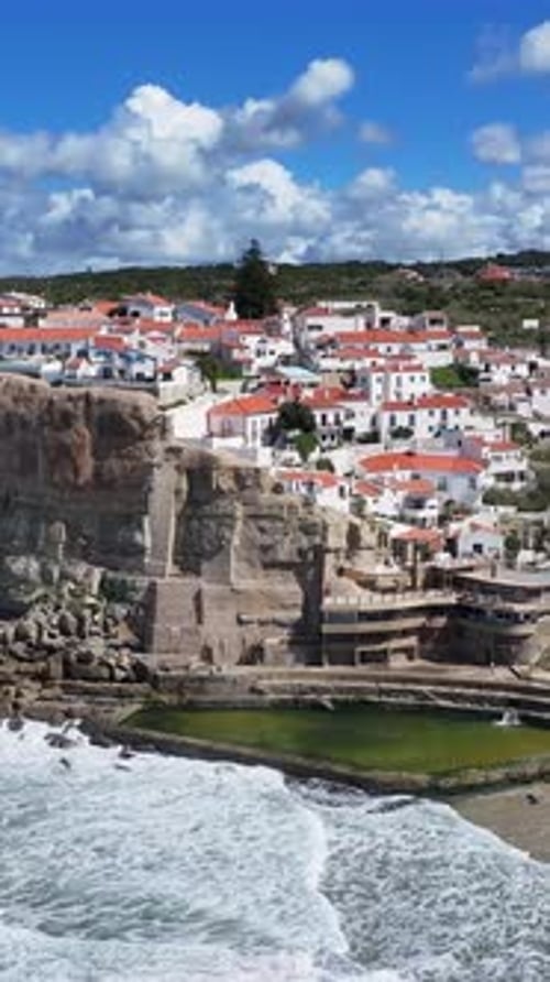Azenhas Do Mar Beach At Sintra In District Of Lisbon Portugal.