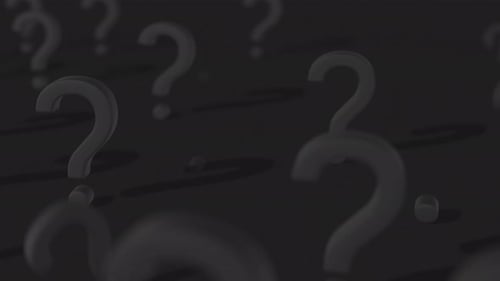 Animated Question Mark, Blue Animated Question Mark on Black Background