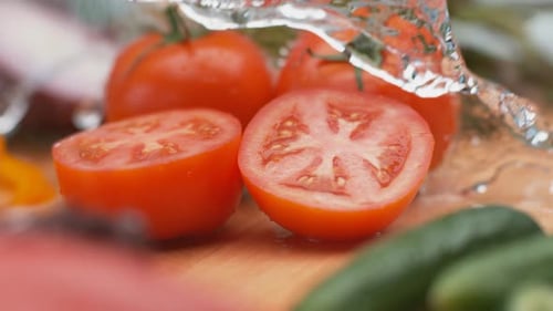 Water Splashing Onto Vegetables in Super , with Phantom Flex