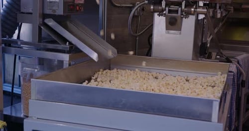 Wide Slow Motion of a Popcorn Making Popcorn