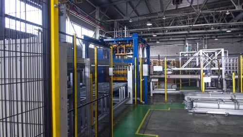 Timelapse Automated Production Line in Factory Workshop