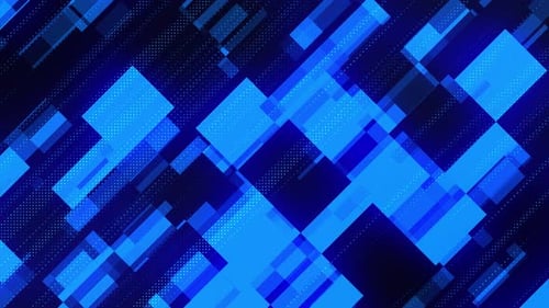 Abstract Blue Geometric Digital Background Loop