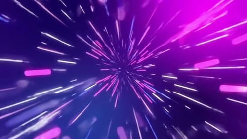 Tunnel With Neon Glowing Lights Background