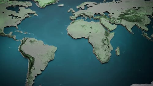 Topographic Earth Map Animation