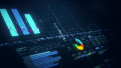 Futuristic Digital Business Data Visualization Interface