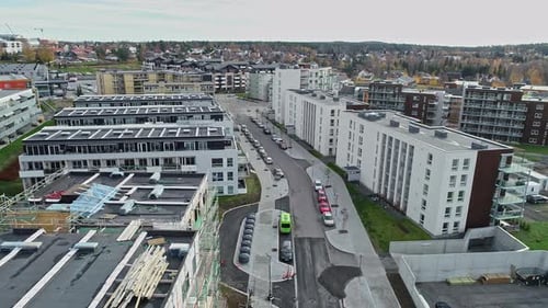 Aerial View Of High-rise Apartment Buildings.